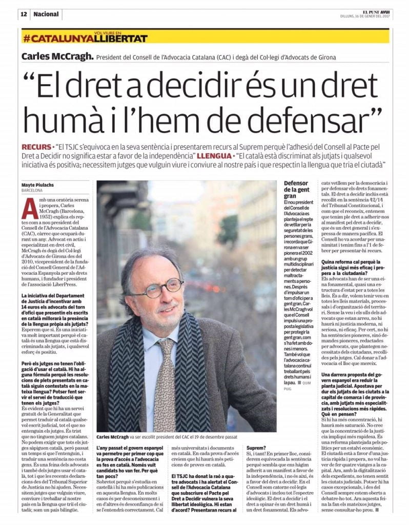 Entrevista McCragh Punt Avui